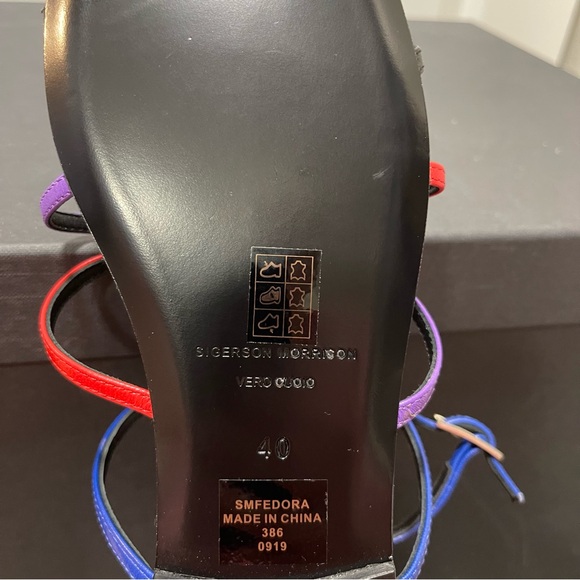 Sigerson Morrison Fedora Multicolor Leather Strappy Sandals Sz IT 40/US 9.5-10 - Picture 8 of 11